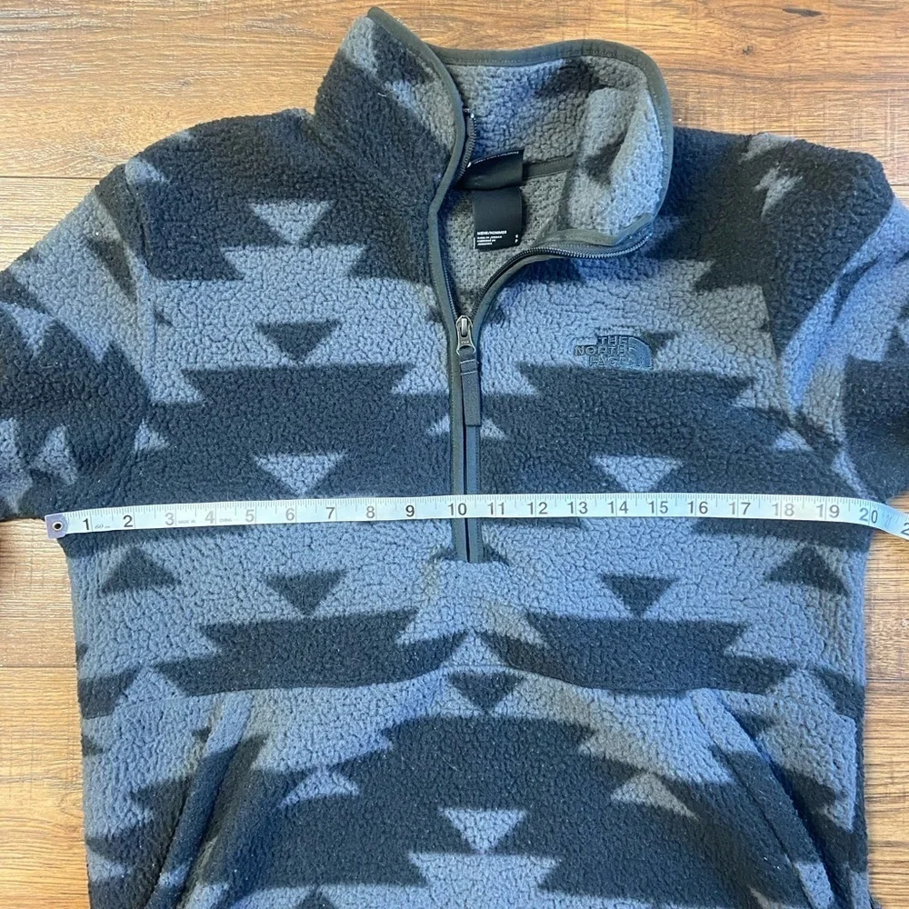 The Northface Aztec Fleece Pullover Black Grey Men’s Small 1/4 Zip north face